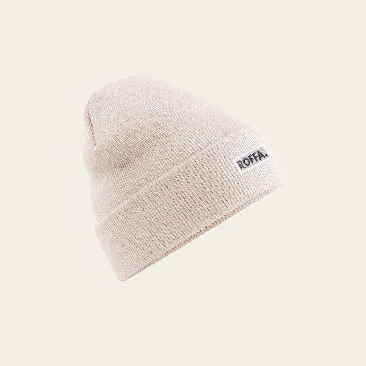 Witte muts met geborduurd ROFFA. logo