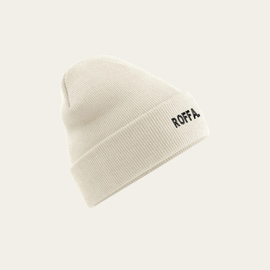 Witte muts met geborduurd ROFFA. logo