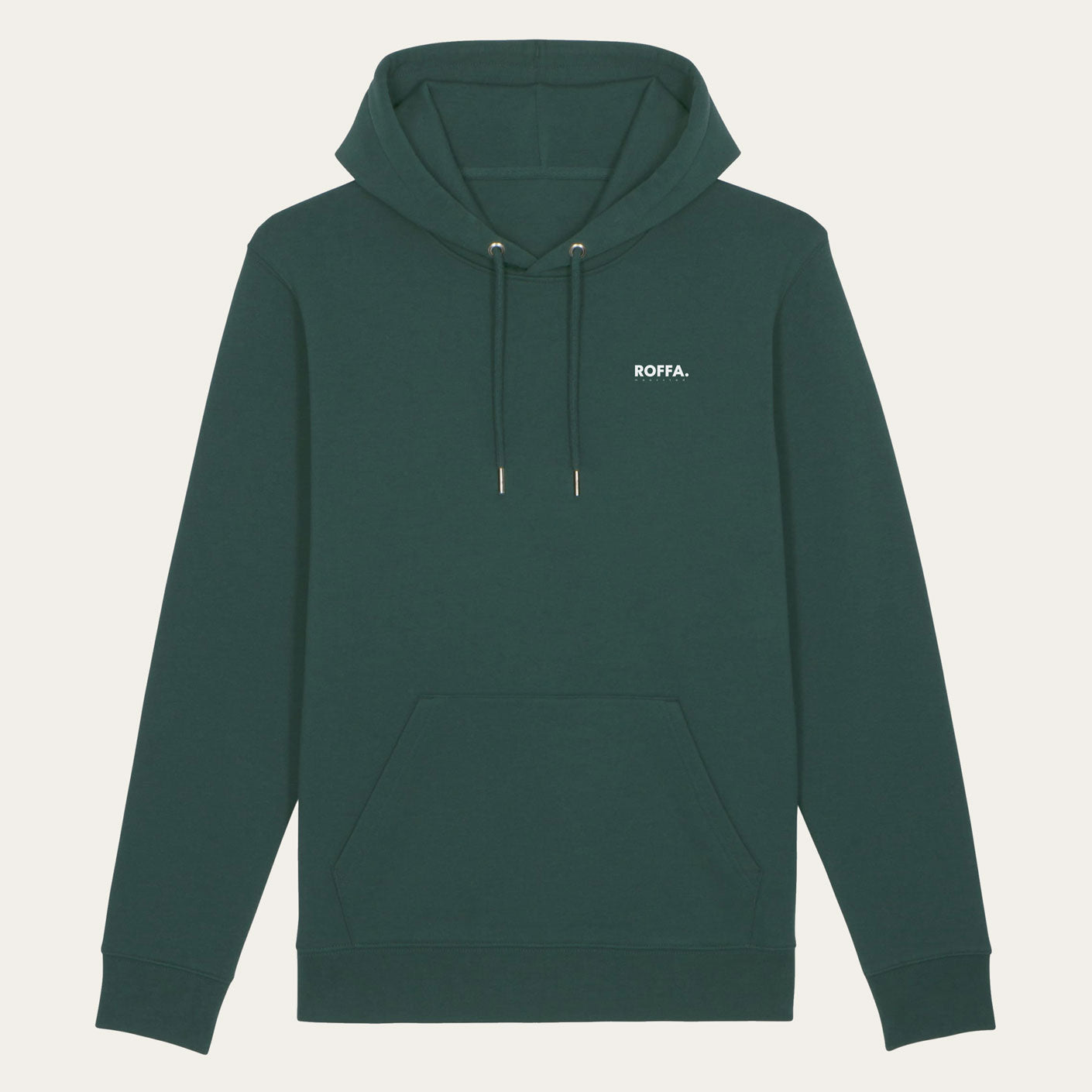 Groene hoodie met capuchon en Roffa en rotterdam logo