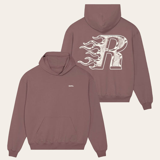 ROFFA. oversized hoodie - Flaming R - 100% organisch katoen