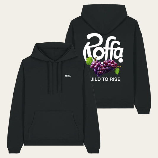 ROFFA. hoodie oversized zwart - Grapes - 100% organisch katoen