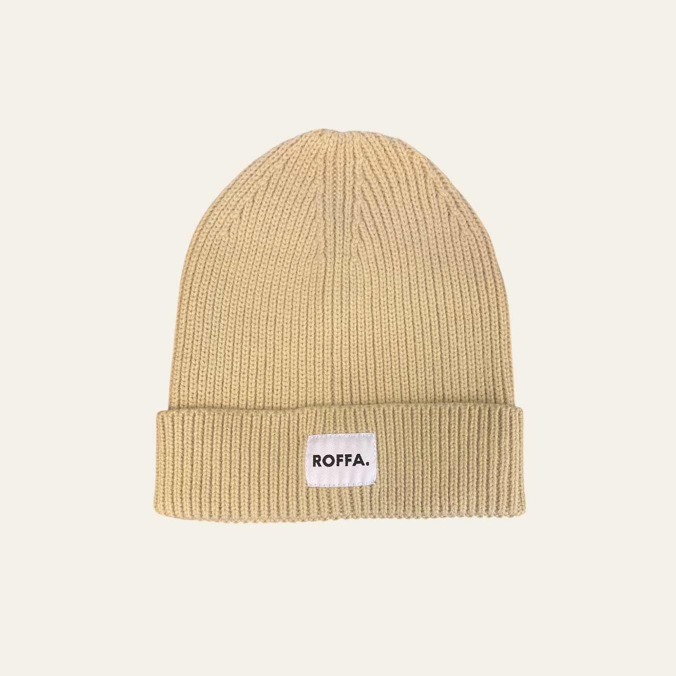 ROFFA. rib beanie onesize - badge wit