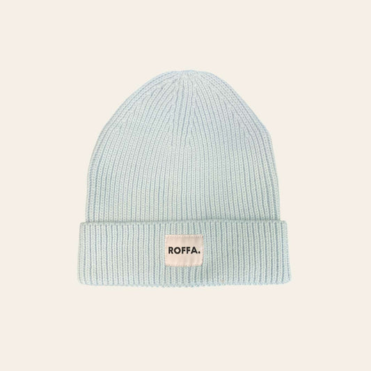 ROFFA. rib beanie onesize - badge wit