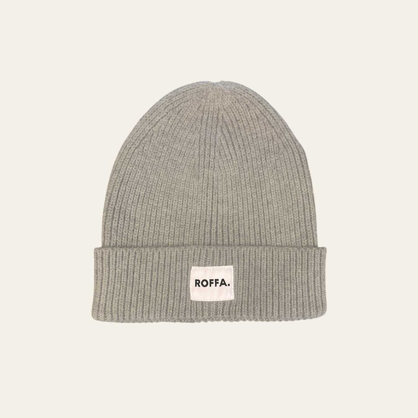 ROFFA. rib beanie onesize - badge wit