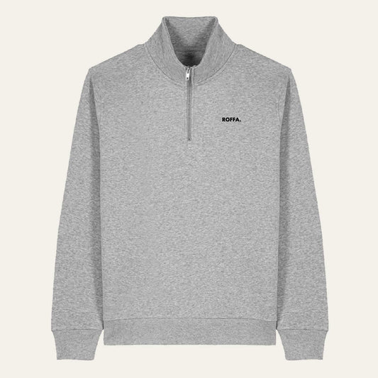 ROFFA. sweater met rits - logo links - 100% organisch katoen