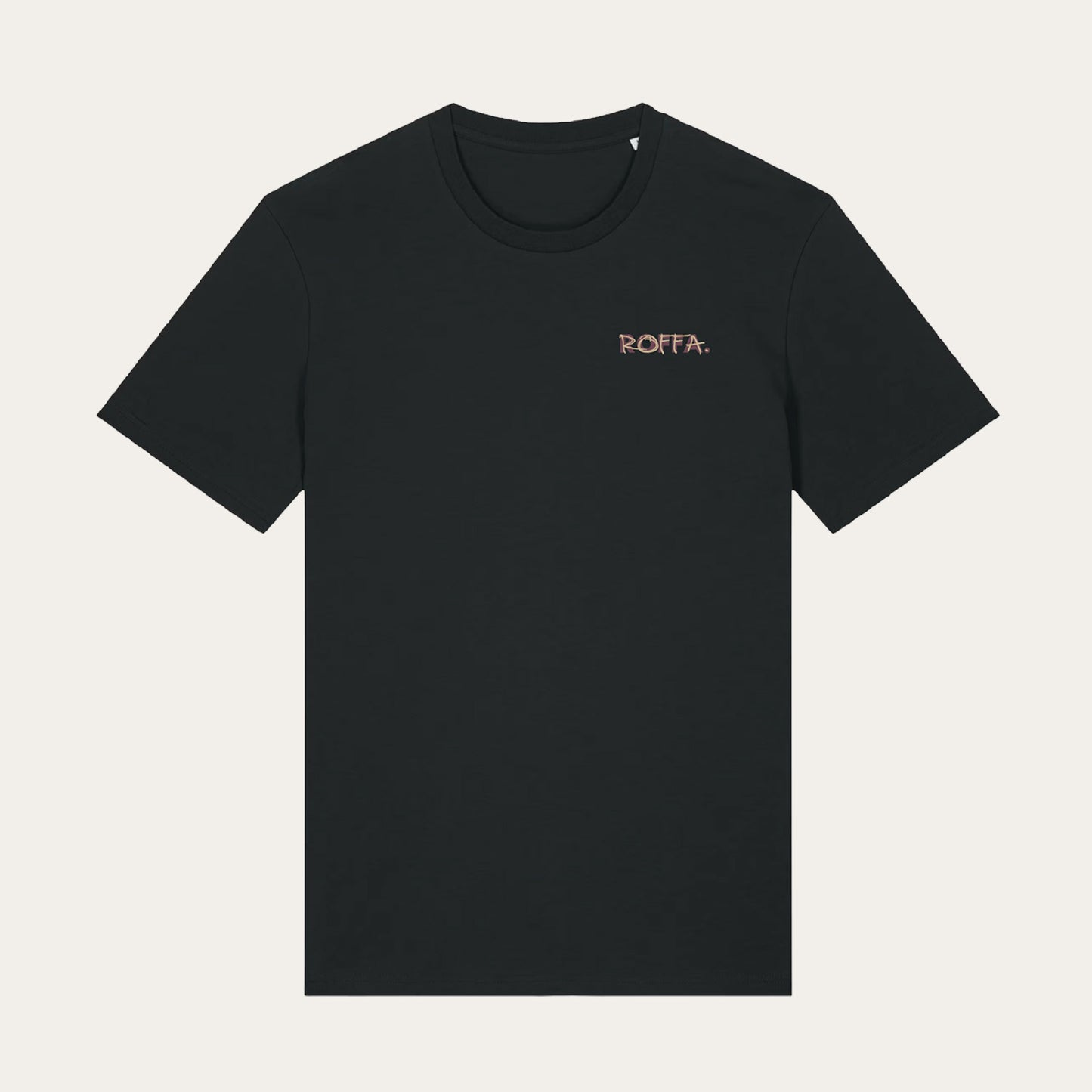 ROFFA. t-shirt comfort zwart - City lights - 100% organisch katoen