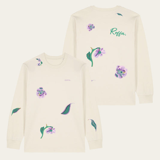 ROFFA. heavy t-shirt long sleeve oversized - AOP Bloemen