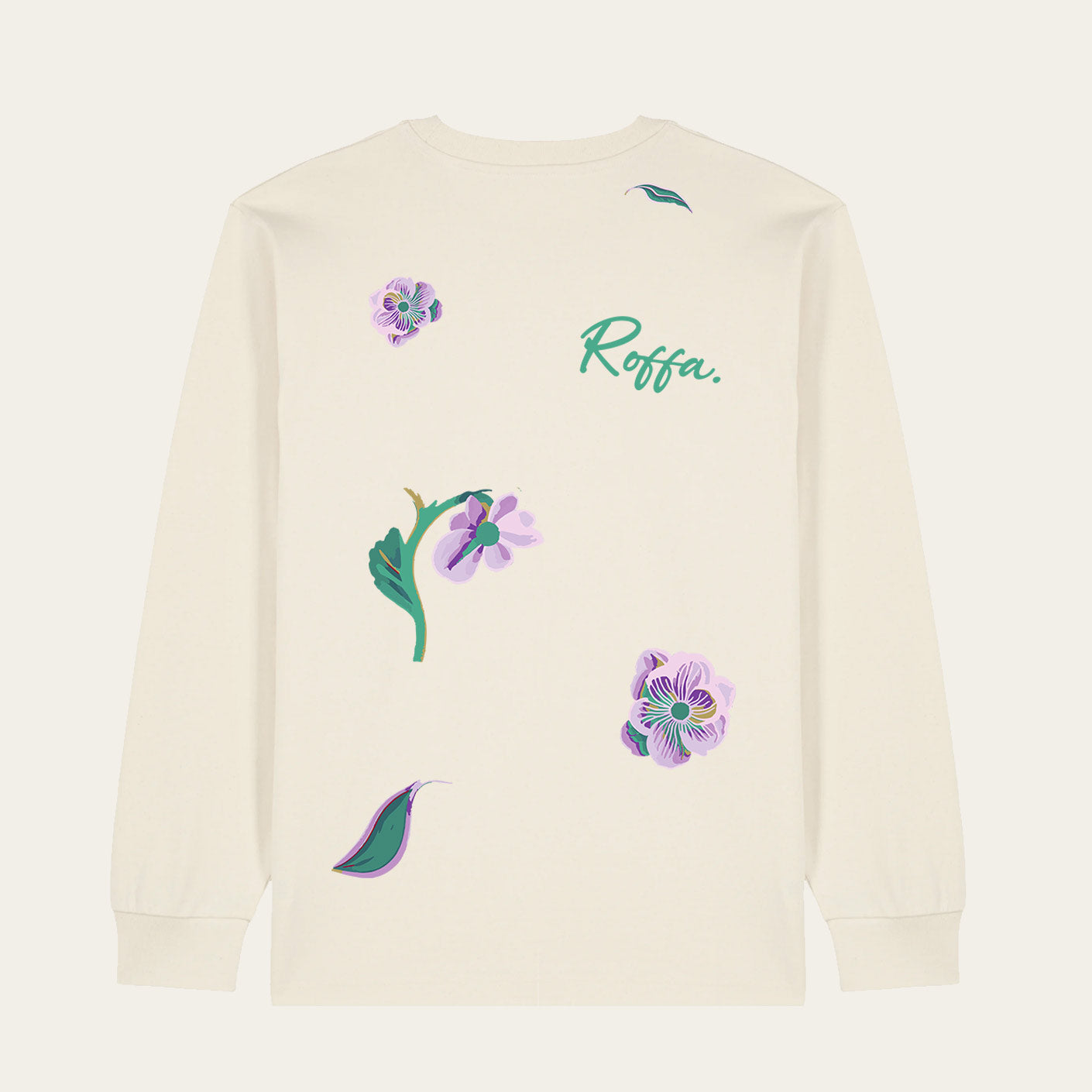 ROFFA. heavy t-shirt long sleeve oversized - AOP Bloemen