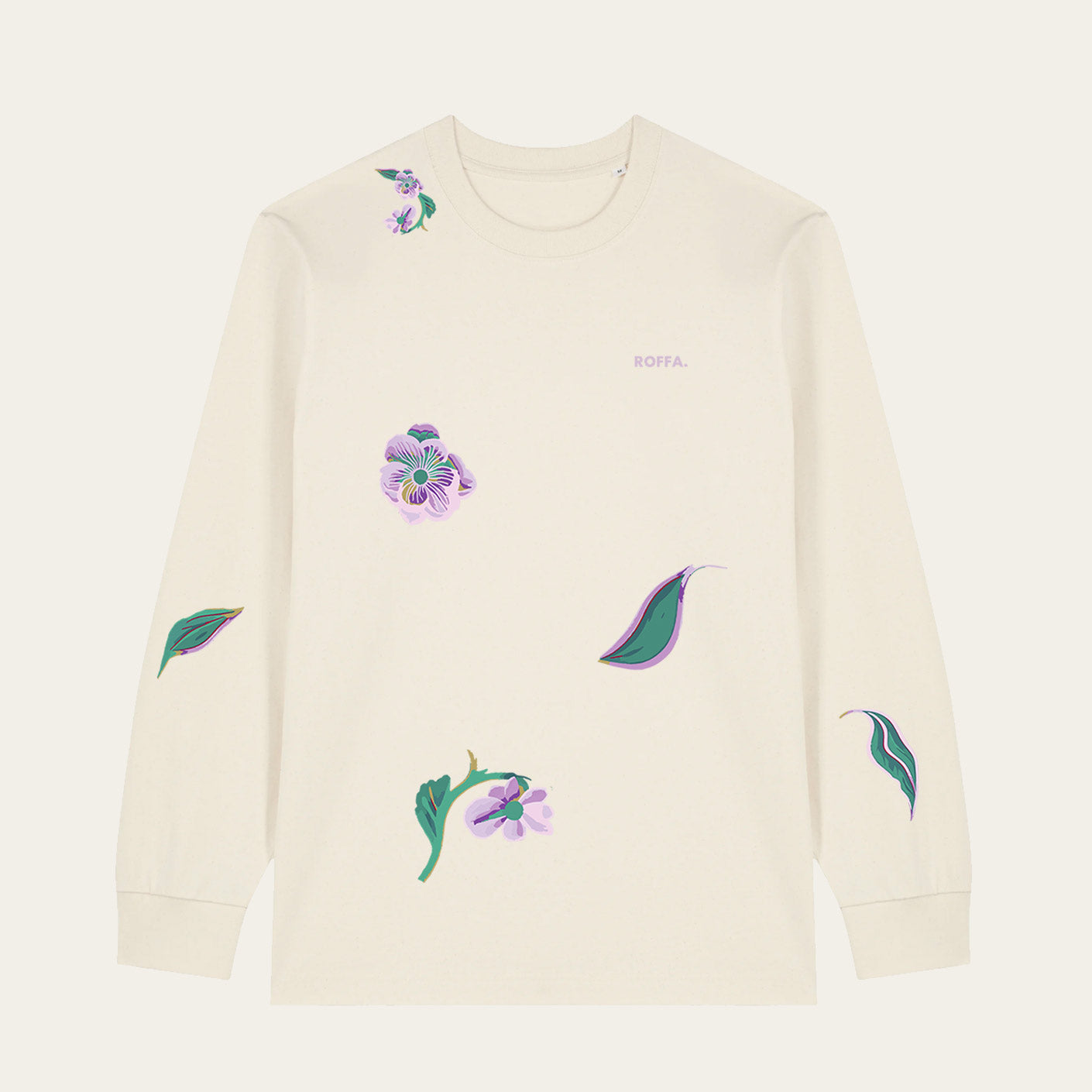 ROFFA. heavy t-shirt long sleeve oversized - AOP Bloemen