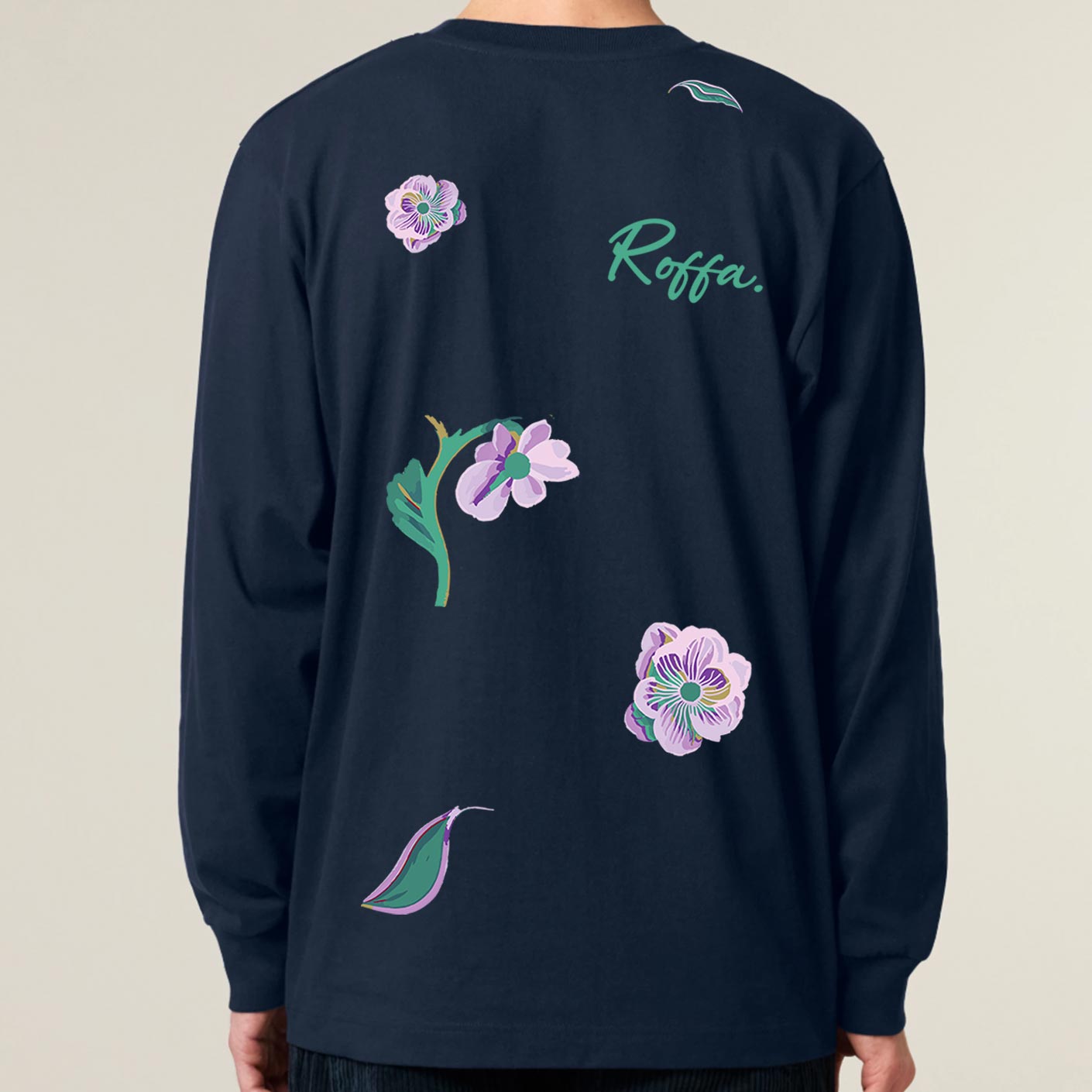 ROFFA. heavy t-shirt long sleeve oversized - AOP Bloemen