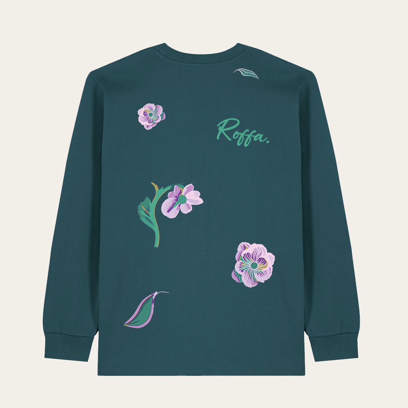ROFFA. heavy t-shirt long sleeve oversized - AOP Bloemen
