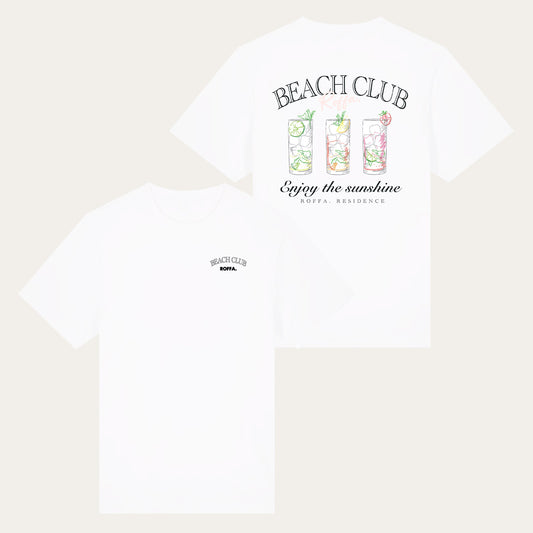 ROFFA. oversized t-shirt wit - Beach Club - 100% organisch katoen