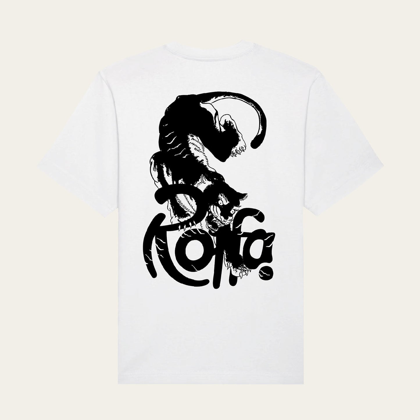 ROFFA. oversized t-shirt wit - Panthera - 100% organisch katoen