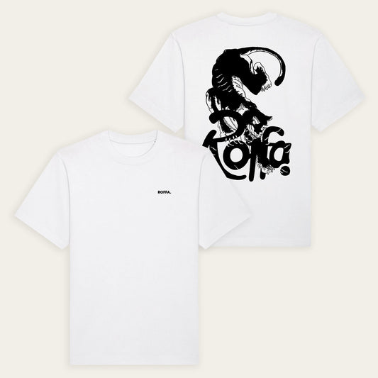 ROFFA. oversized t-shirt wit - Panthera - 100% organisch katoen
