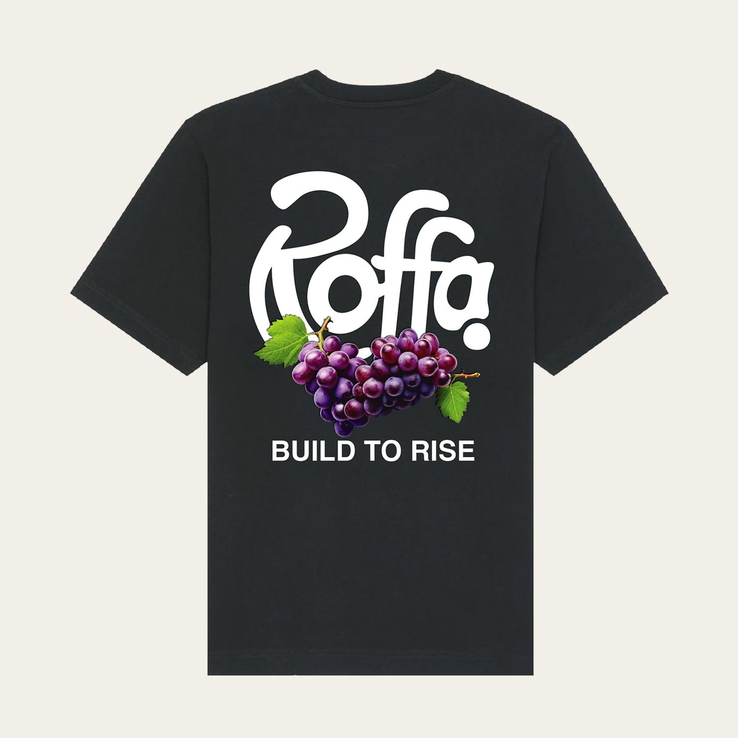 ROFFA. oversized t-shirt zwart - Grapes - 100% organisch katoen