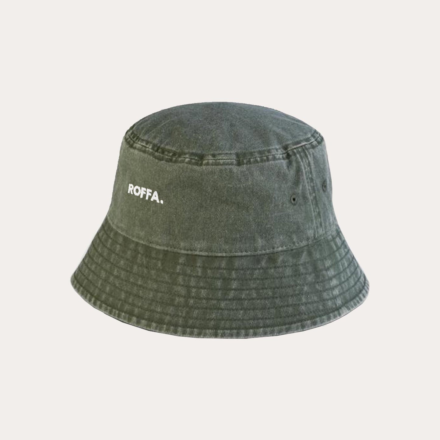 ROFFA. bucket hat washed - geborduurd