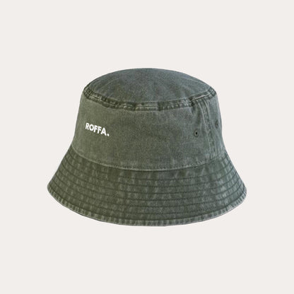 ROFFA. bucket hat washed - geborduurd