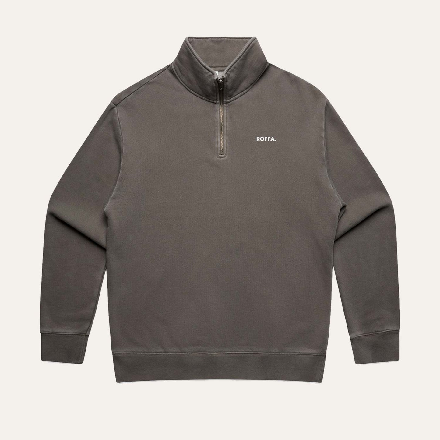 ROFFA. oversized zipped sweater smart - washed bruin