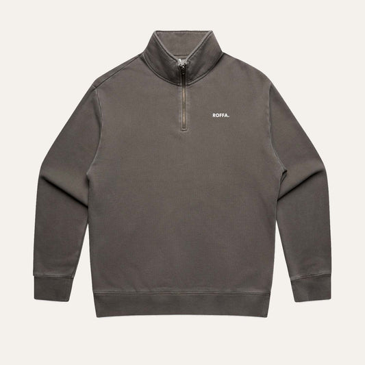 ROFFA. oversized zipped sweater smart - washed bruin