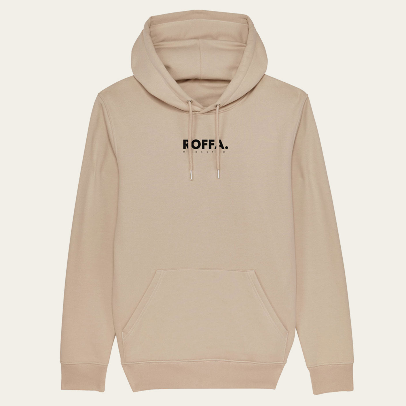 Beige hoodie met groot ROFFA. en rotterdam logo