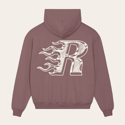 ROFFA. oversized hoodie - Flaming R - 100% organisch katoen