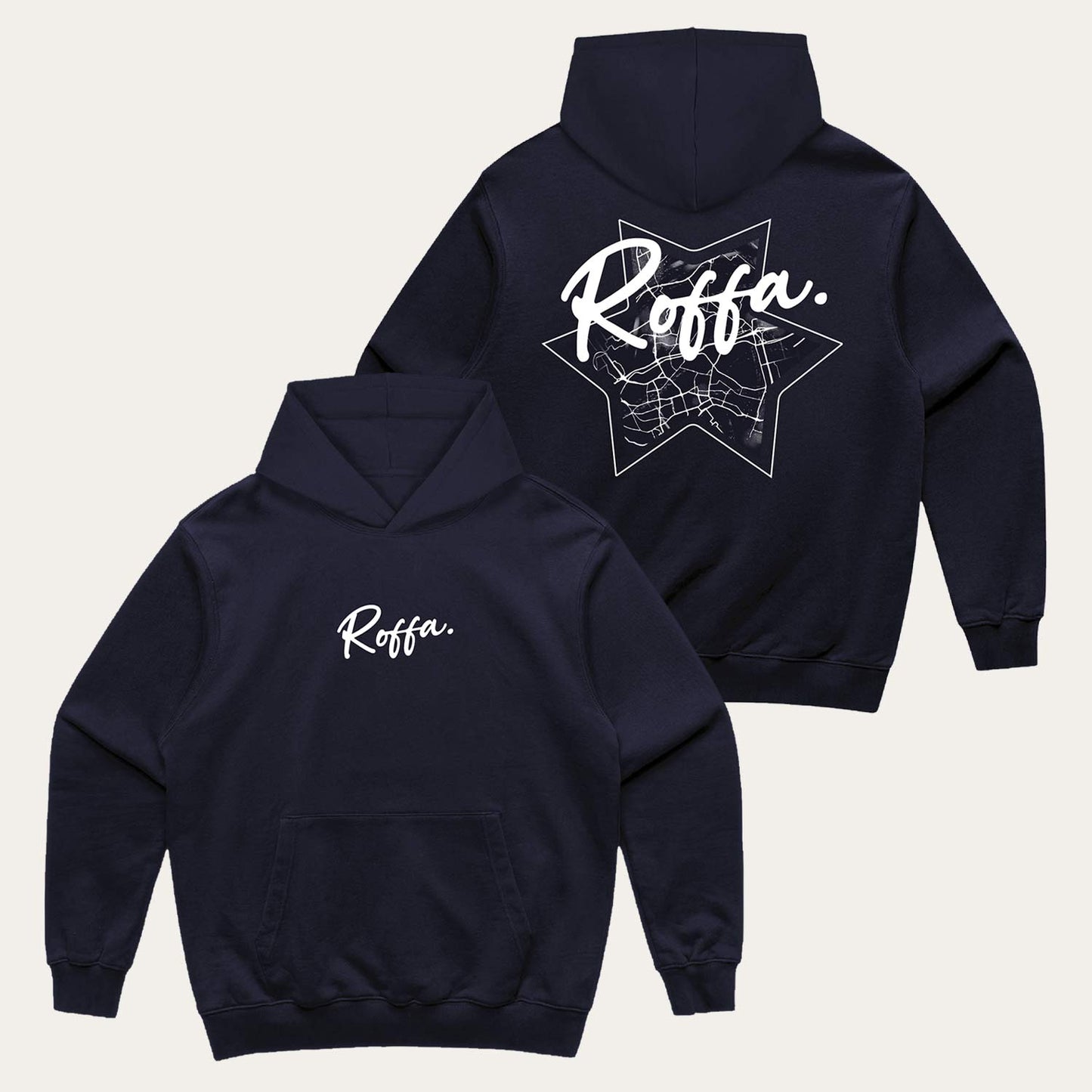 ROFFA. hoodie oversized midnight - Star map - 100% organisch katoen