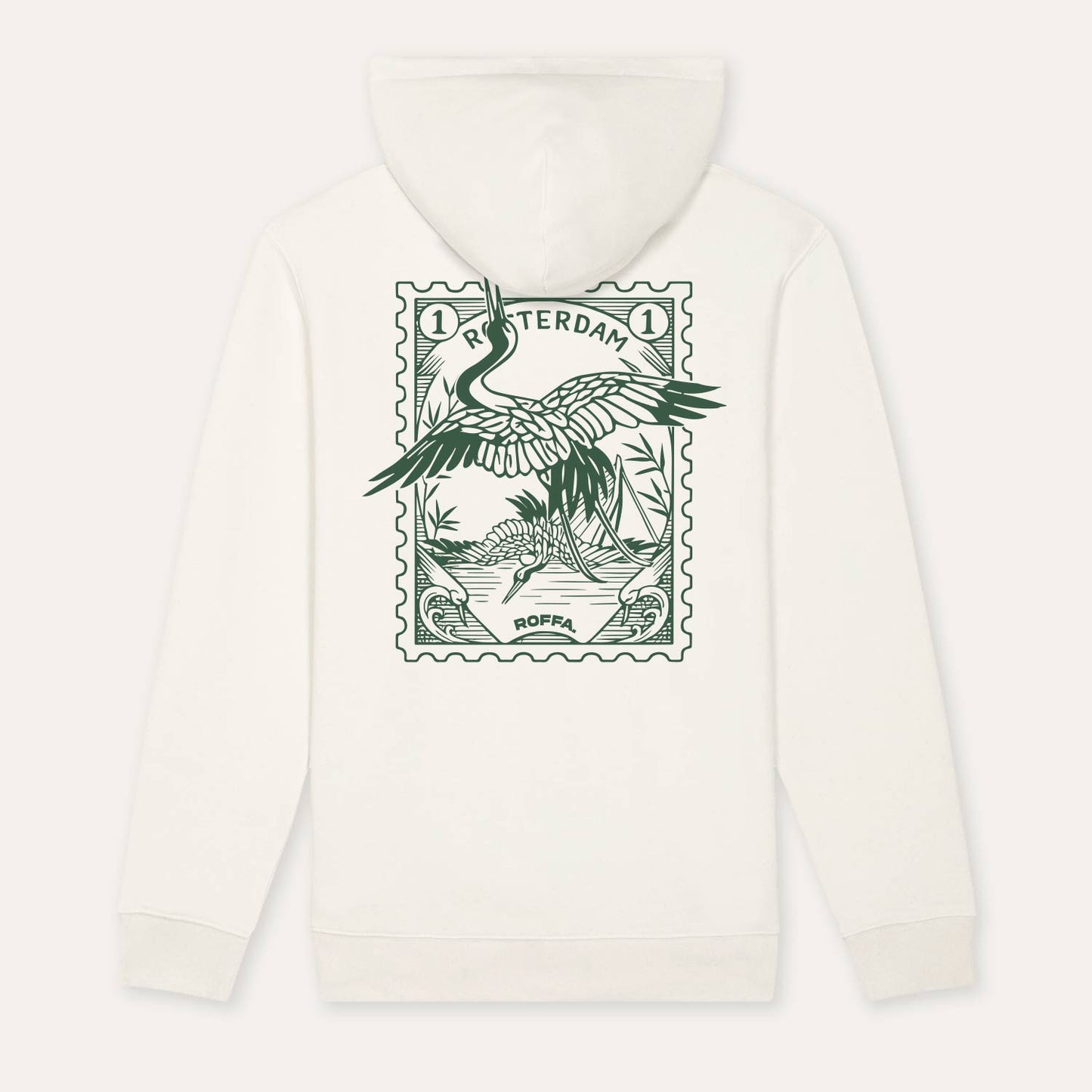 ROFFA. hoodie classic off white - Zegel groen