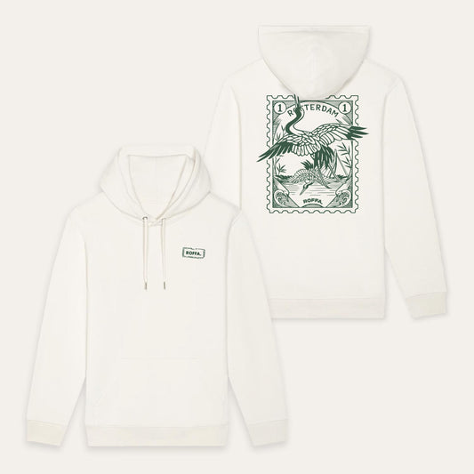 ROFFA. hoodie classic off white - Zegel groen