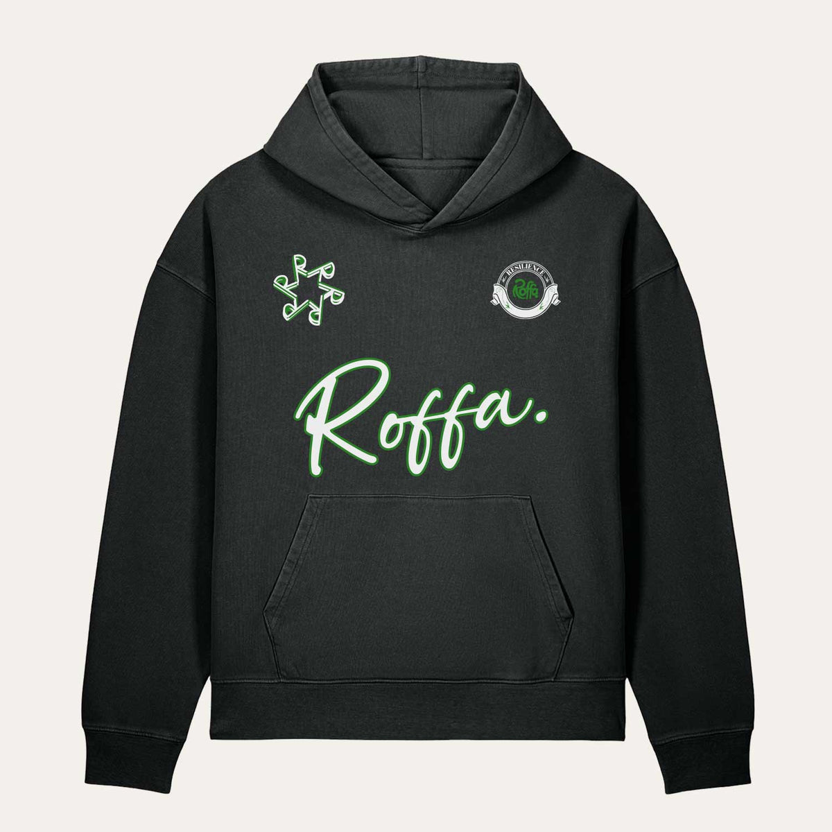 ROFFA. hoodie oversized midnight zwart - RRRRR Resilience