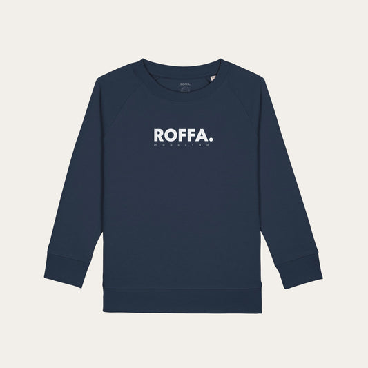 ROFFA. kinder sweater regular - organisch katoen - logo groot