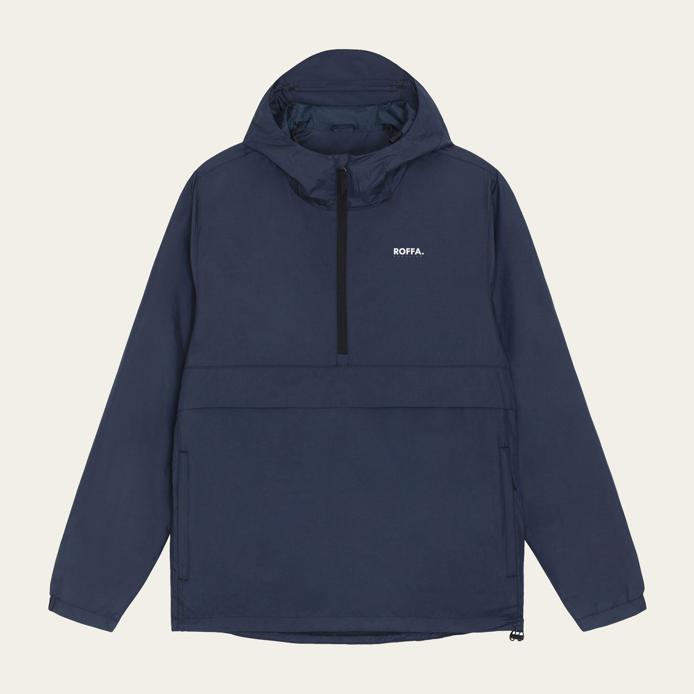 Donker blauwe jas met ROFFA. logo
