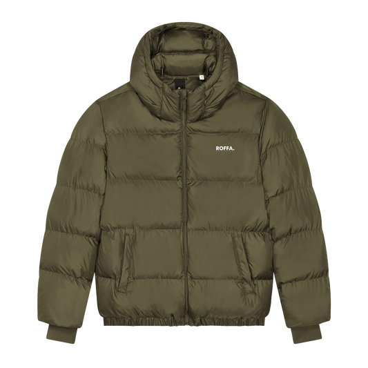 ROFFA. puffer jas - gerecycled polyester - logo links