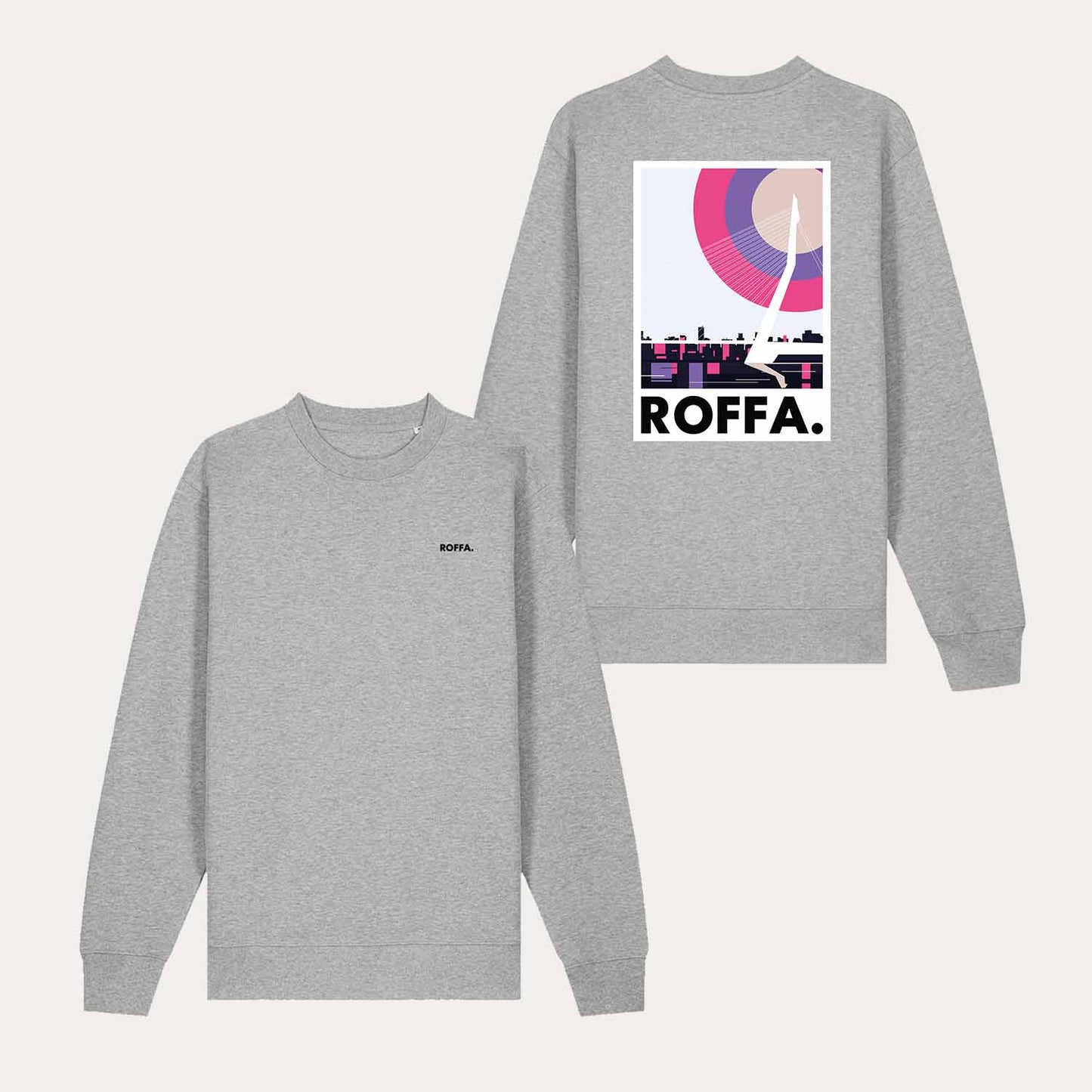 ROFFA. sweater regular - Zwaan - 100% organisch katoen