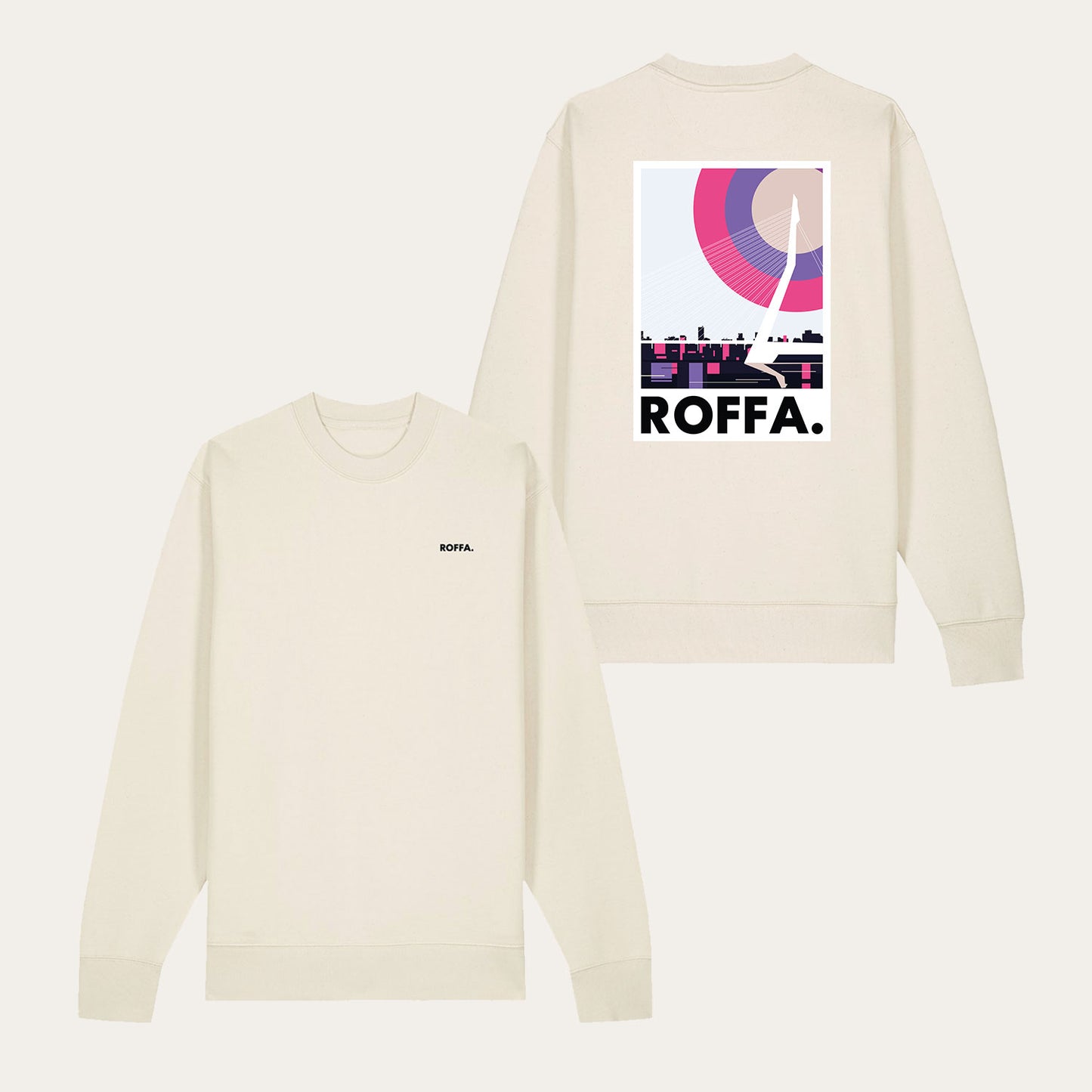 ROFFA. sweater regular - Zwaan - 100% organisch katoen