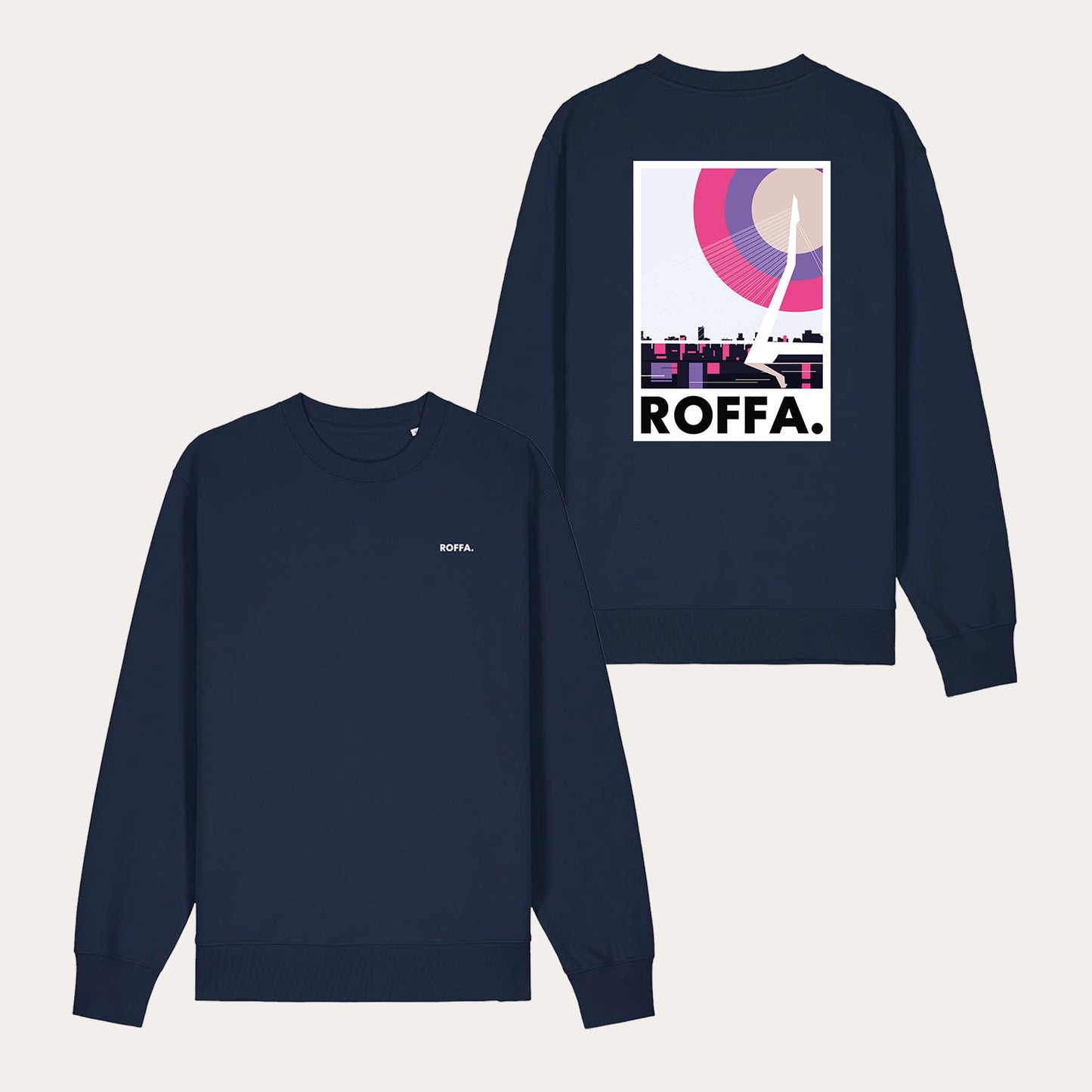 ROFFA. sweater regular - Zwaan - 100% organisch katoen