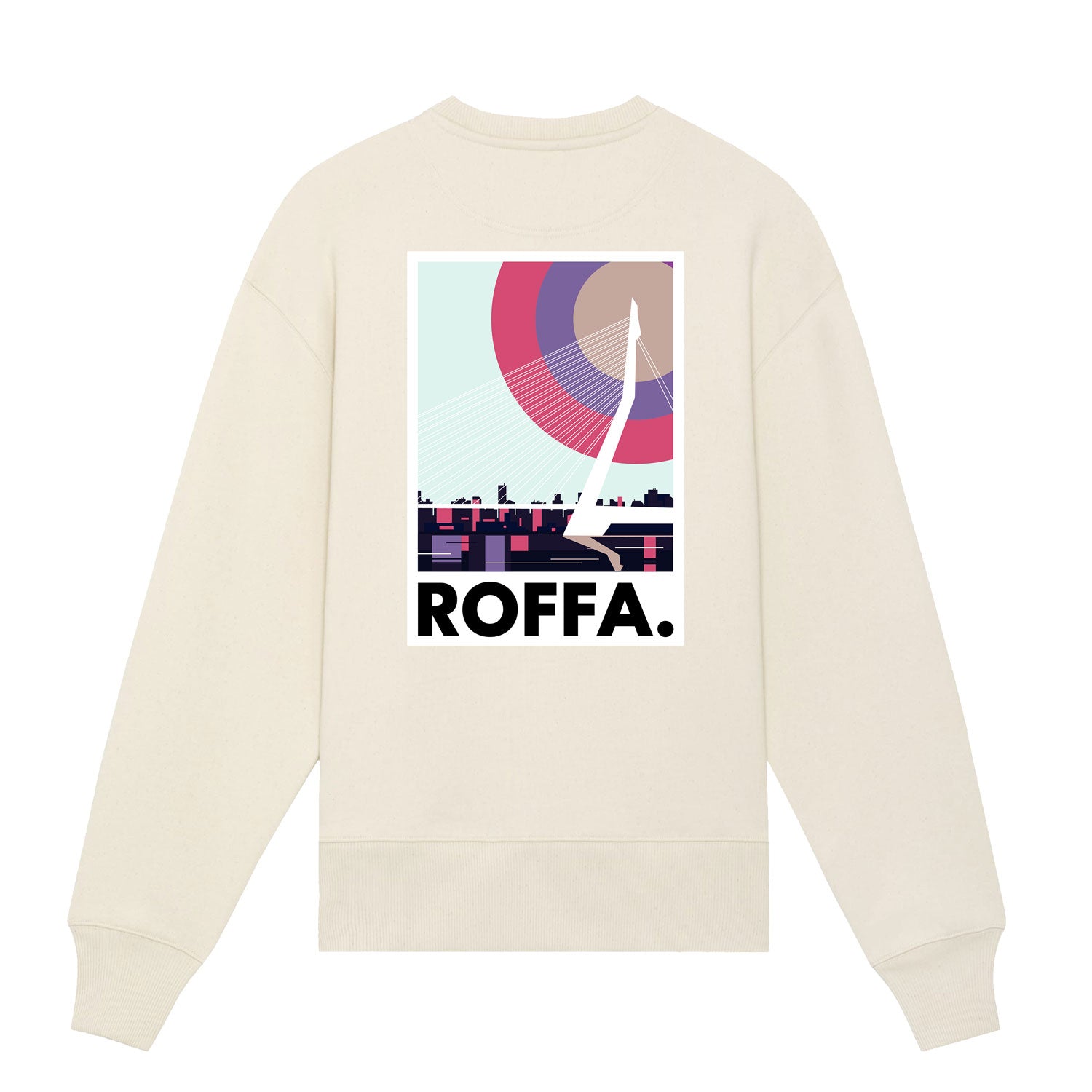 Witte oversized Roffa trui met de Erasmusbrug