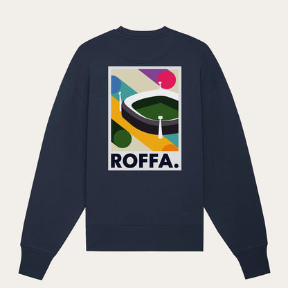 Blauw oversized Feyenoord trui met de Kuip  