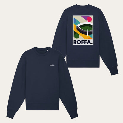 Blauw oversized Feyenoord trui met de Kuip  