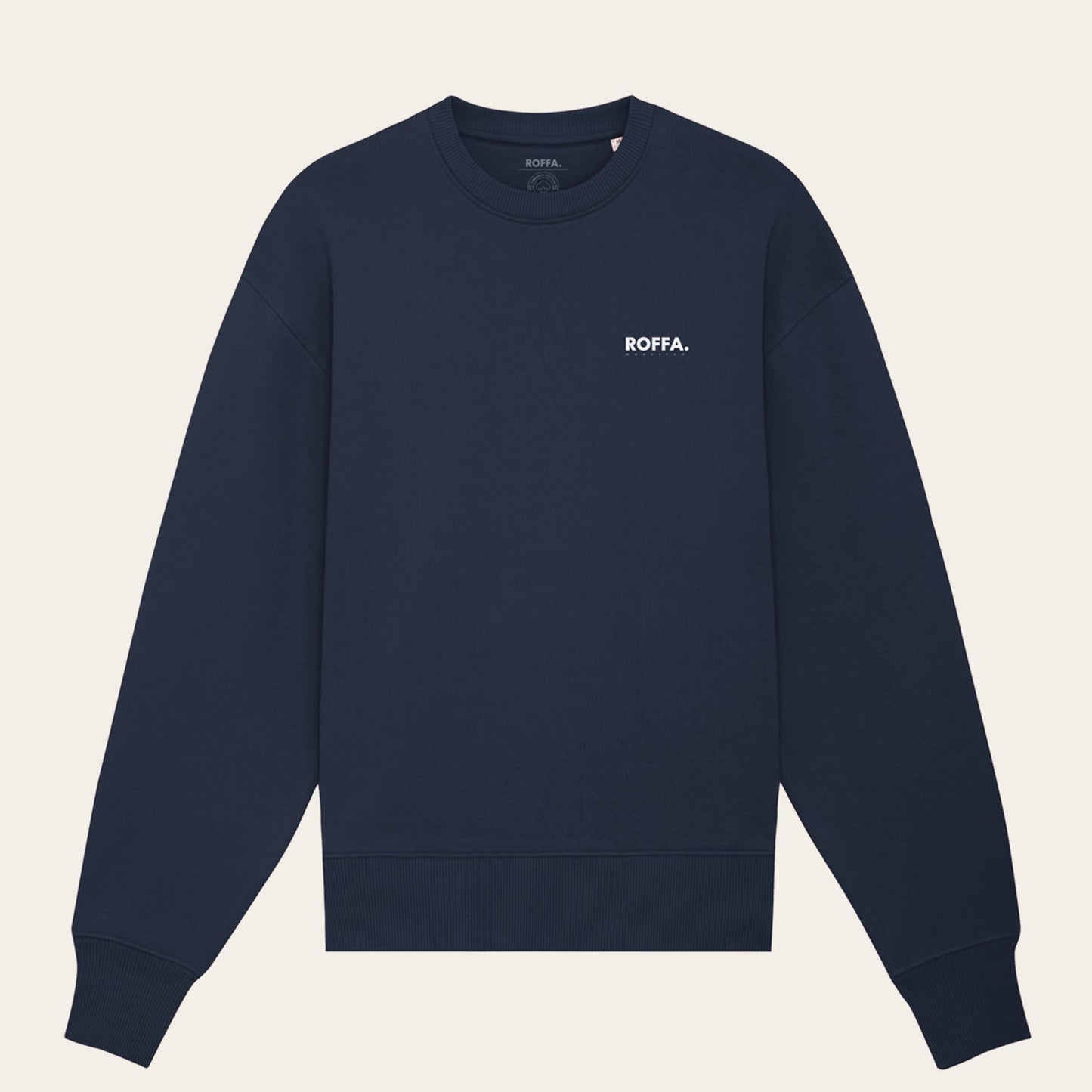Blauwe trui met ROFFA. rotterdam logo