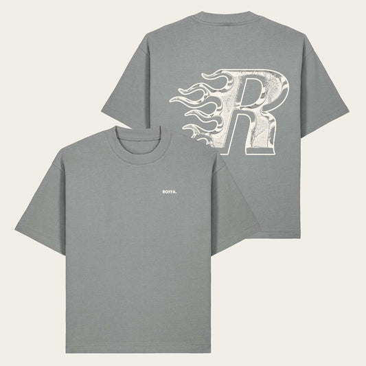 ROFFA. heavy oversized t-shirt - Flaming R - 100% organisch katoen
