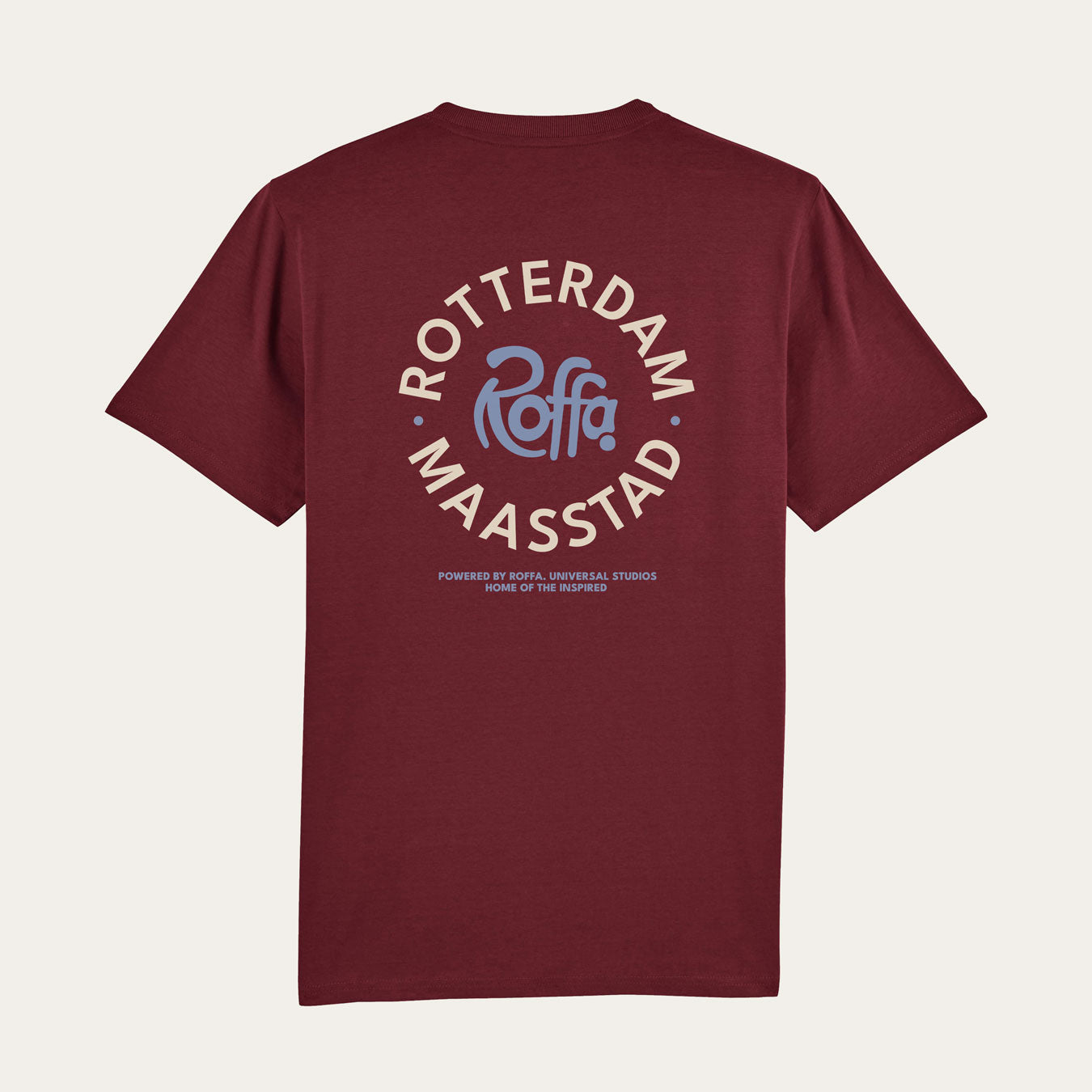 Rood t-shirt met een rond Roffa en rotterdam logo