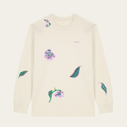 ROFFA. heavy t-shirt long sleeve oversized - AOP Bloemen