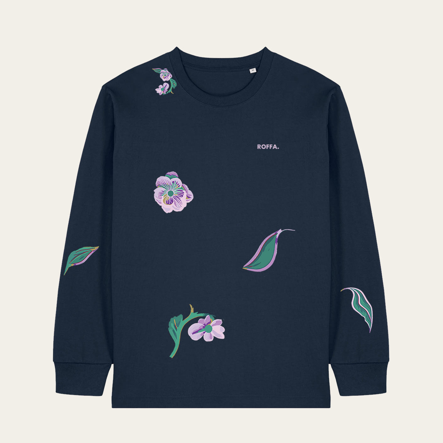 ROFFA. heavy t-shirt long sleeve oversized - AOP Bloemen