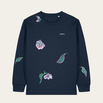 ROFFA. heavy t-shirt long sleeve oversized - AOP Bloemen