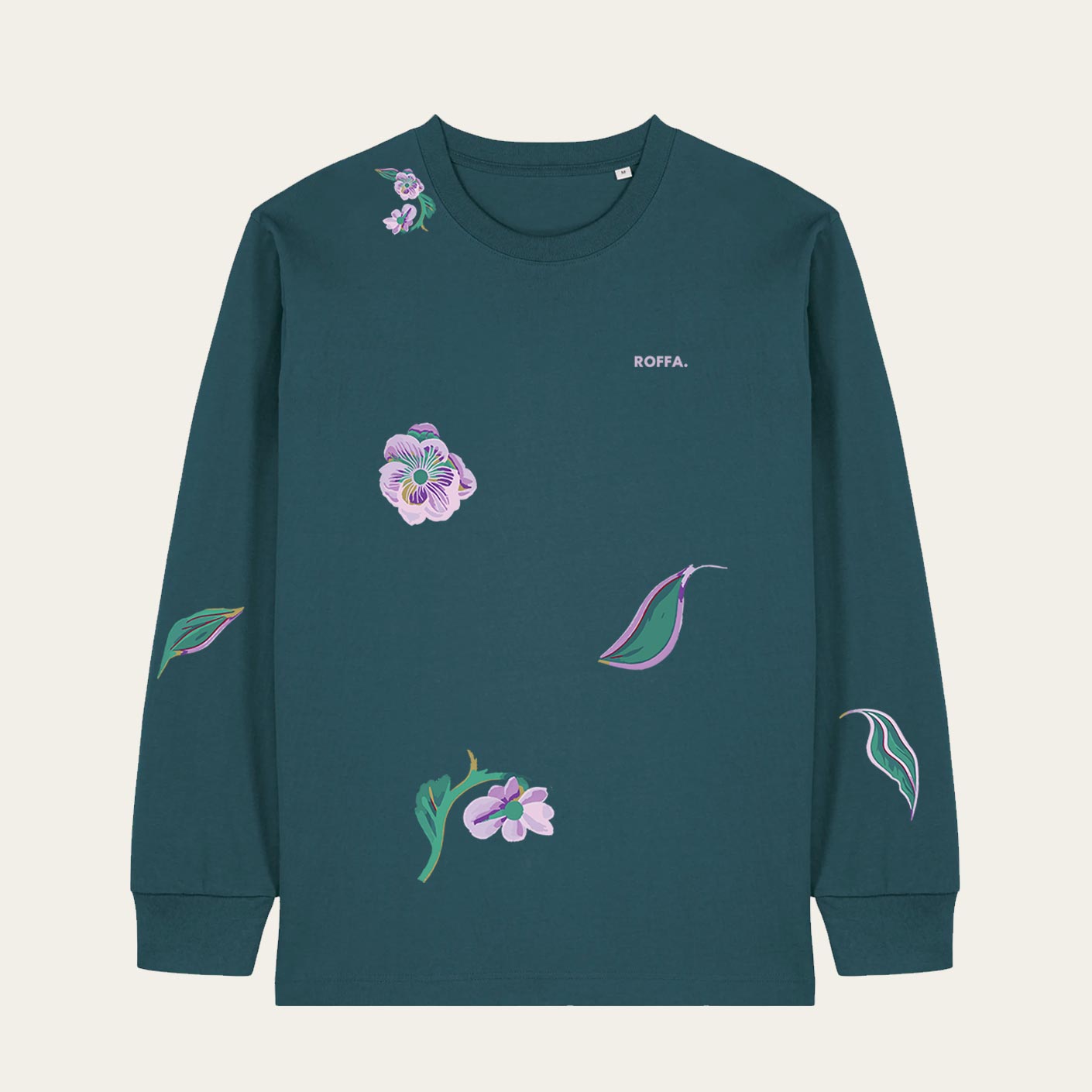 ROFFA. heavy t-shirt long sleeve oversized - AOP Bloemen