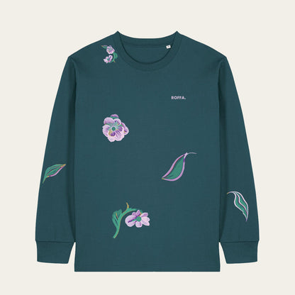 ROFFA. heavy t-shirt long sleeve oversized - AOP Bloemen