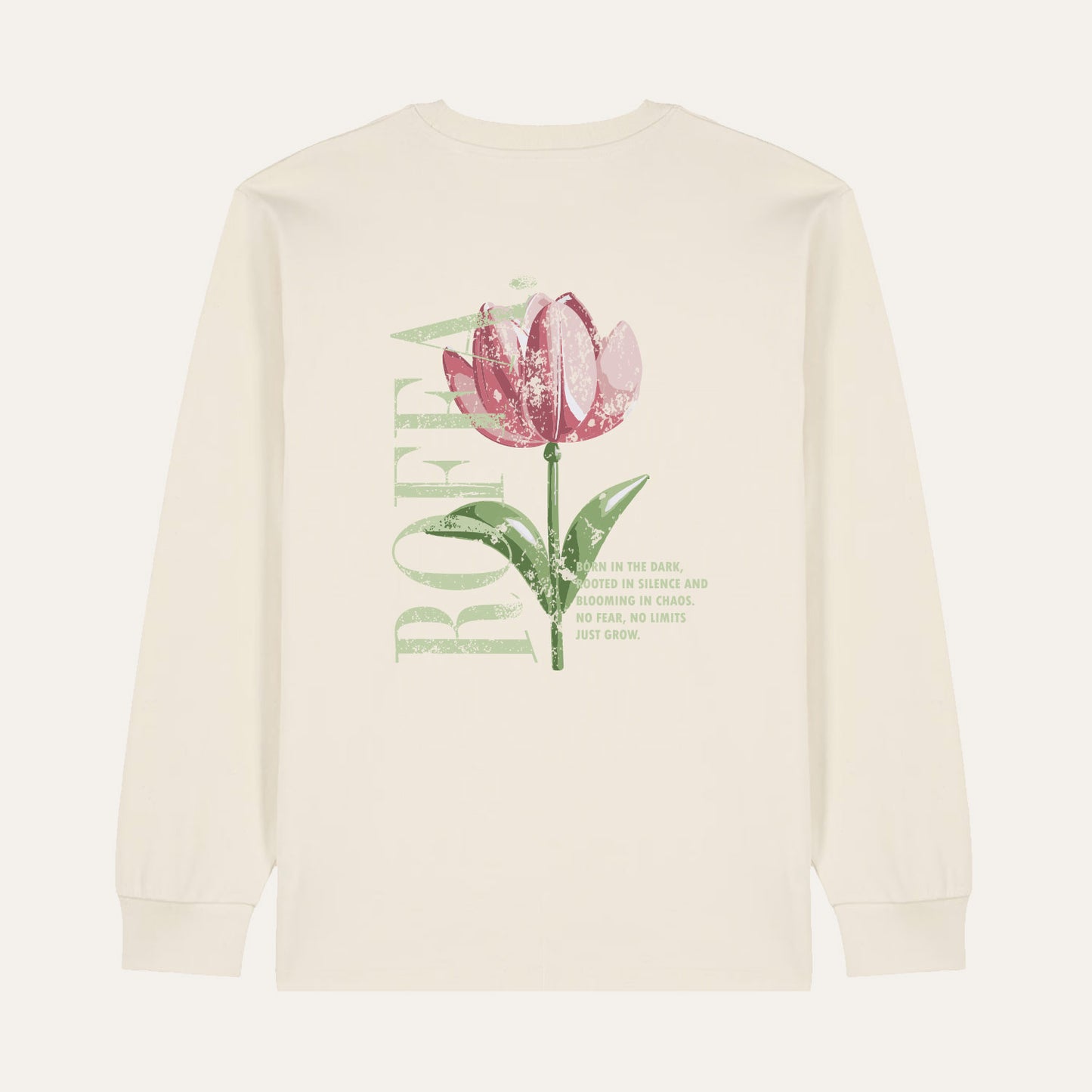 ROFFA. heavy t-shirt long sleeve oversized - Natuurlijk wit - Tulip