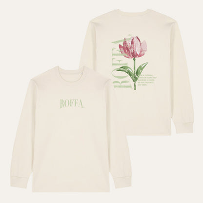 ROFFA. heavy t-shirt long sleeve oversized - Natuurlijk wit - Tulip