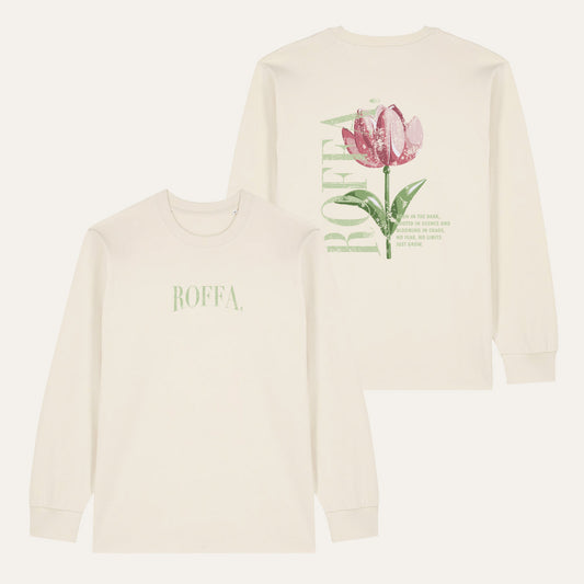 ROFFA. heavy t-shirt long sleeve oversized - Natuurlijk wit - Tulip