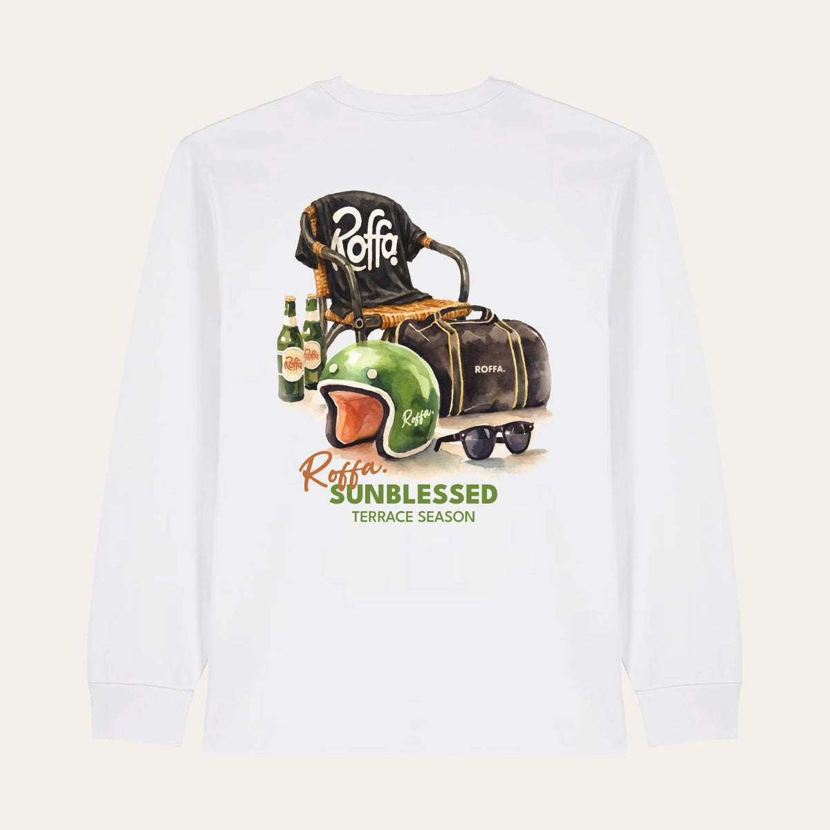 ROFFA. heavy t-shirt long sleeve oversized wit - Sunblessed